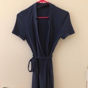 BCBG blue midi wrap dress sz XXS-S